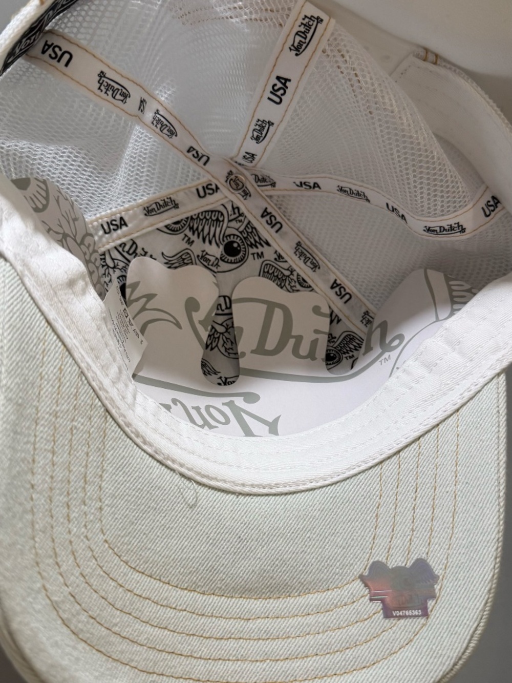 NEW Light Stone Denim Snapback Trucker Hat by Von Dutch - Picture 3 of 6